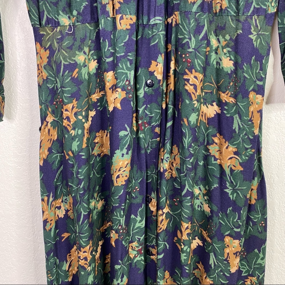 Vintage Cassidy Green Floral Equestrian Maxi Dress - Picture 5 of 13